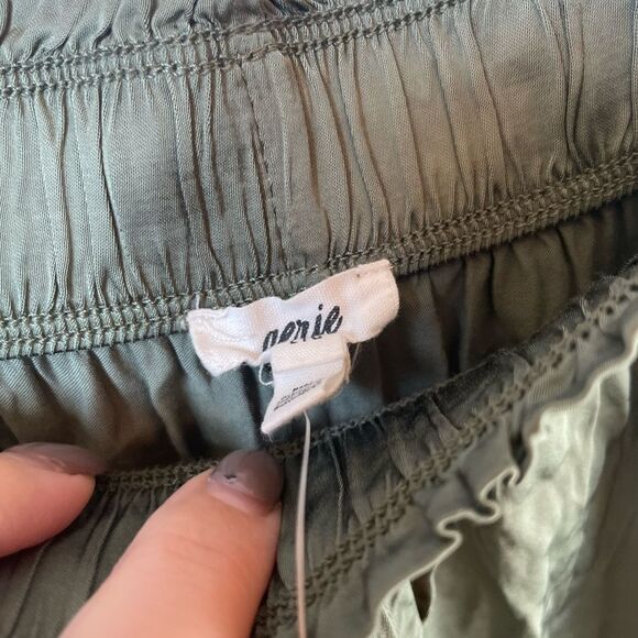 Aerie Sweet N’ Silky Tiered Mini Skirt Olive Green NWT - Picture 5 of 13